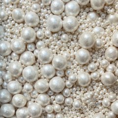 Посыпка кондитерская из дутого риса жемчуг блестящий "Белый микс" 1,5 кг 736