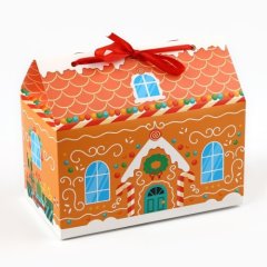 Коробка для сладостей "Пряничный домик" 10х18х14 см 10363612